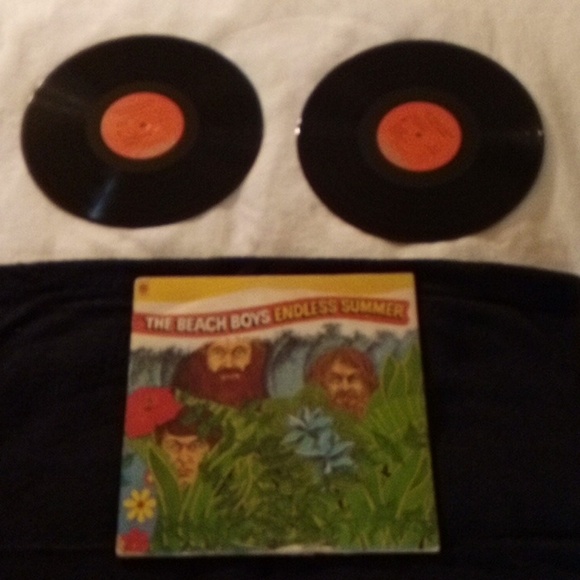 VINTAGE THE BEACH BOYS ENDLESS SUMMER 2 RECORD ALBUMS WITH POSTER - Picture 5 of 12